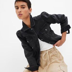 Gap Puff Sleeve Denim Jacket, Size Large